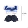 2 Pack Mini Doll Apparel for 6 Inch Dolls, Striped Shorts and Top Set