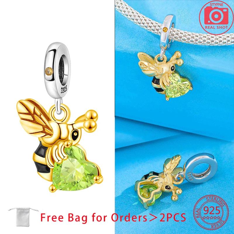 Originale Kupferanhänger Sonnenblume Biene Herz Liebe Wabe Gold Zirkon Bienenperlen Anhänger Passend für Armband für Frauen DIY Feines Geschenk