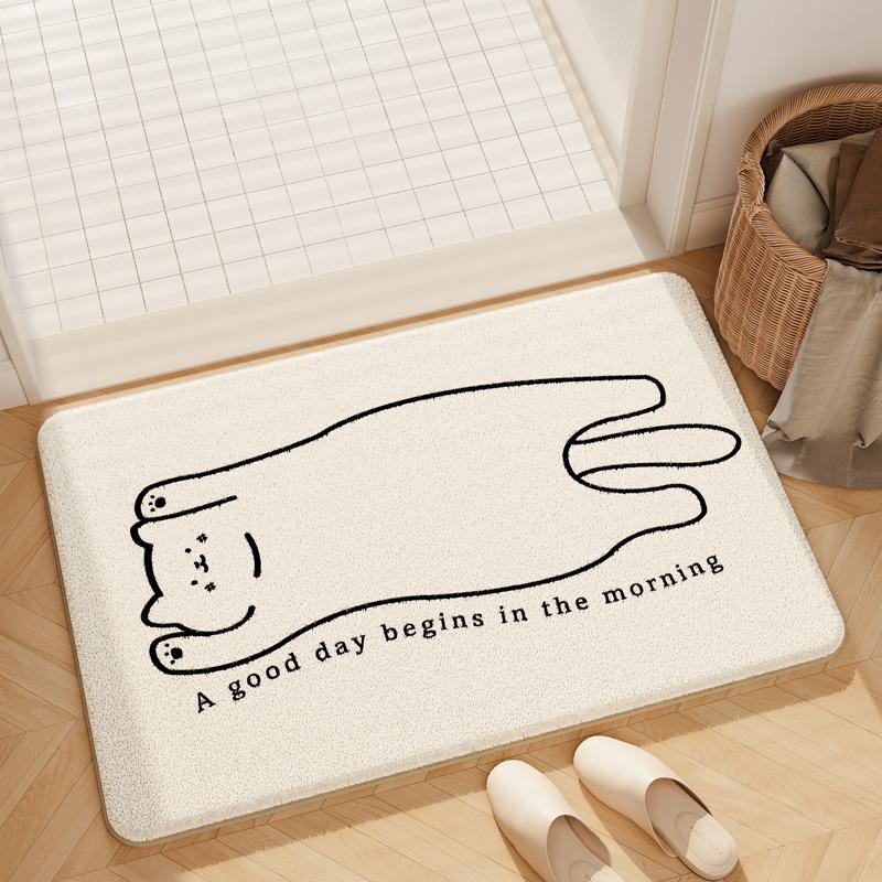 Bathroom Floor Mat Bathroom Anti Slip Quick Drying Foot Mat Entrance Carpet