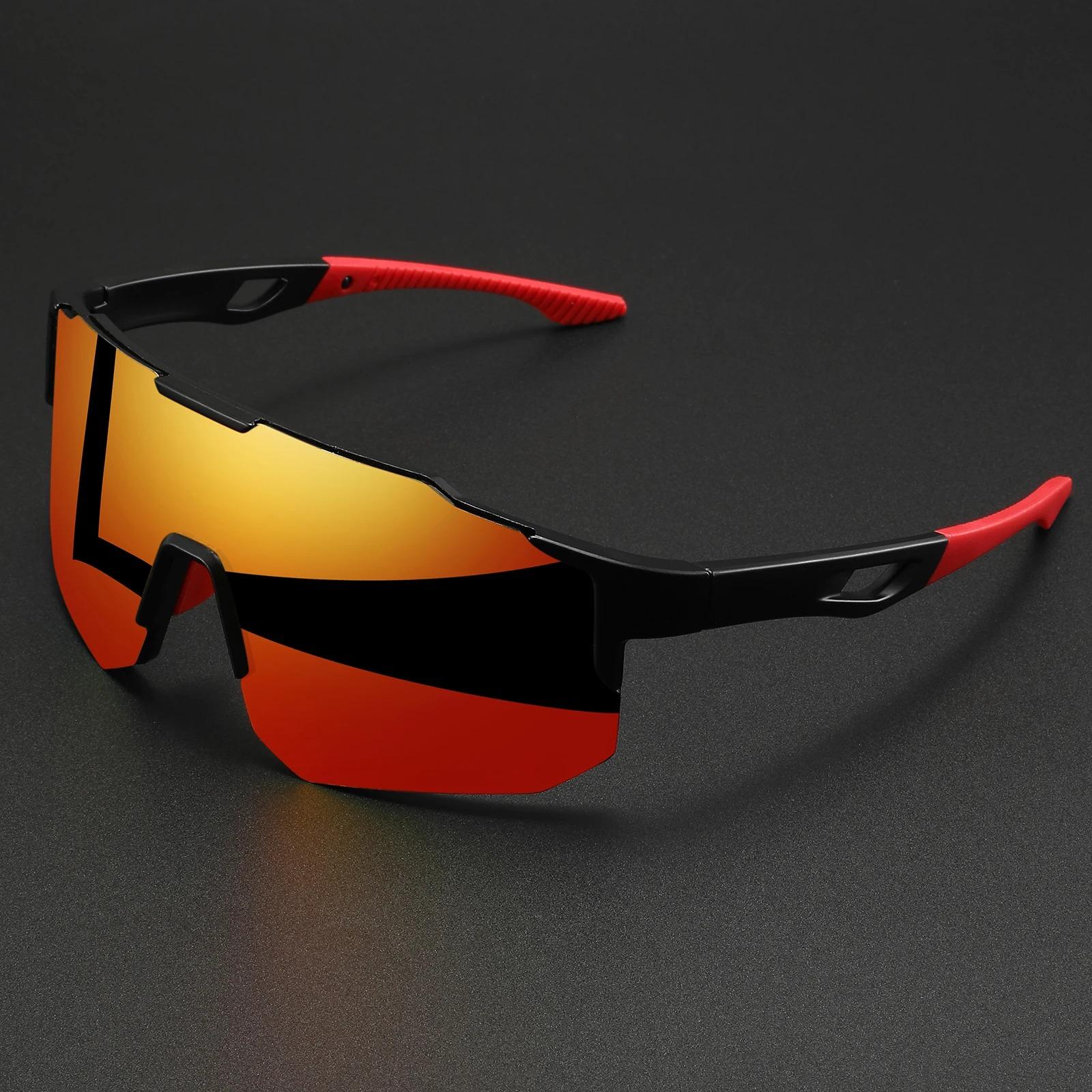 New UV400 Protective Sports Eyewear - Lightweight Full-Cover Lens, Unisex Wrap-Around for Cycling, Hiking & Daily Use красный