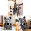 Cute Cartoon Gray Wolf Plush Toy For Kids Soft Stuffed Animal Gift