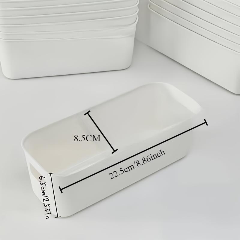 Lot de 10 bacs de rangement en plastique blanc avec séparateurs, boîtes de rangement multi-usages à tiroir ouvert pour étuis de téléphone, essentiels de chevet