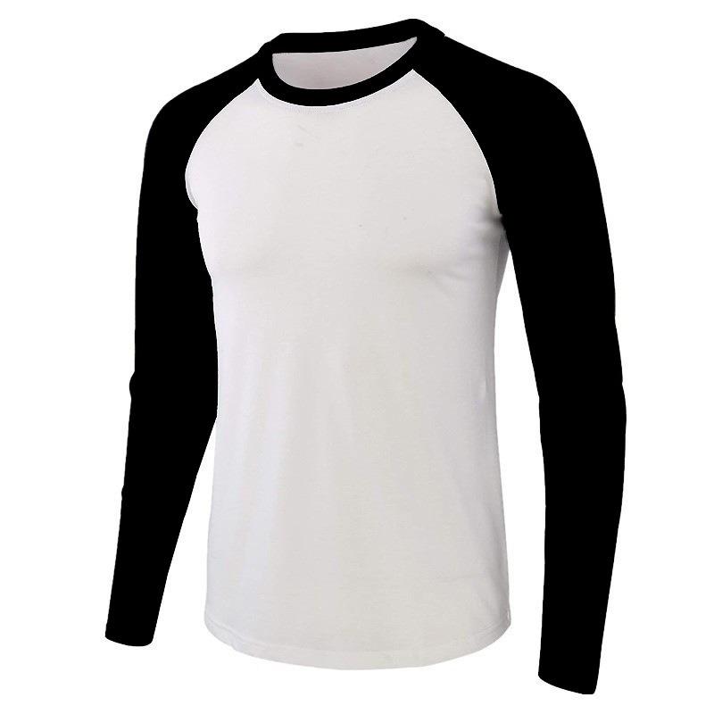 Men Raglan Long Sleeve Baseball T Shirt Crew Neck Color Block Casual Contrast Sleeve Tee
