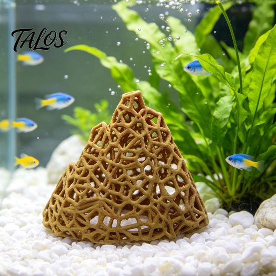 Saltwater Tank Ornament Aquarium Mountain Shrimp Hide, 3D Printed Hollow Mountain, Small Fish Landscaping Supplies Hideout Cave, Shelter for Betta