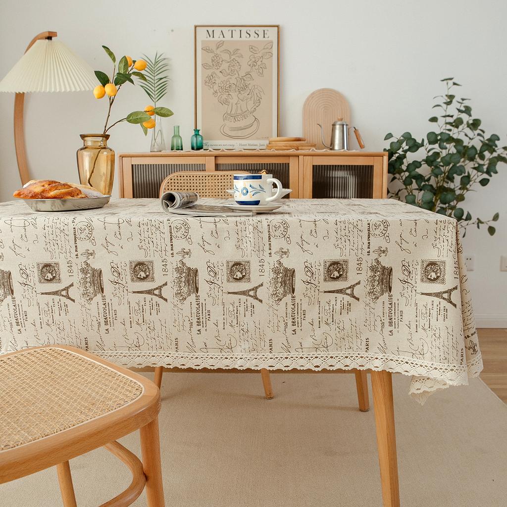 Rectangle Daisy Tablecloth with Tassel - Floral Tablecloth as Spring Decorations for The Home, Spring Summer Plaid Tablecloth for Holiday,Party Decor