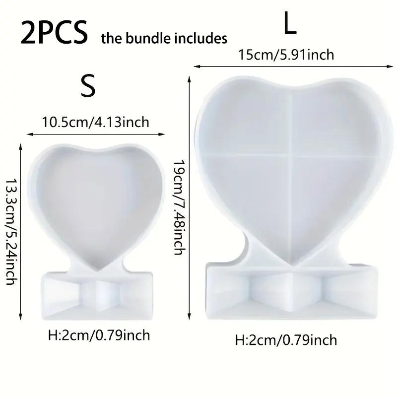 1/2PCS Creative Love Photo Frame Silicone Mold – Dual Sizes, Heart-Shaped Epoxy Resin Mold for DIY Picture Crafts