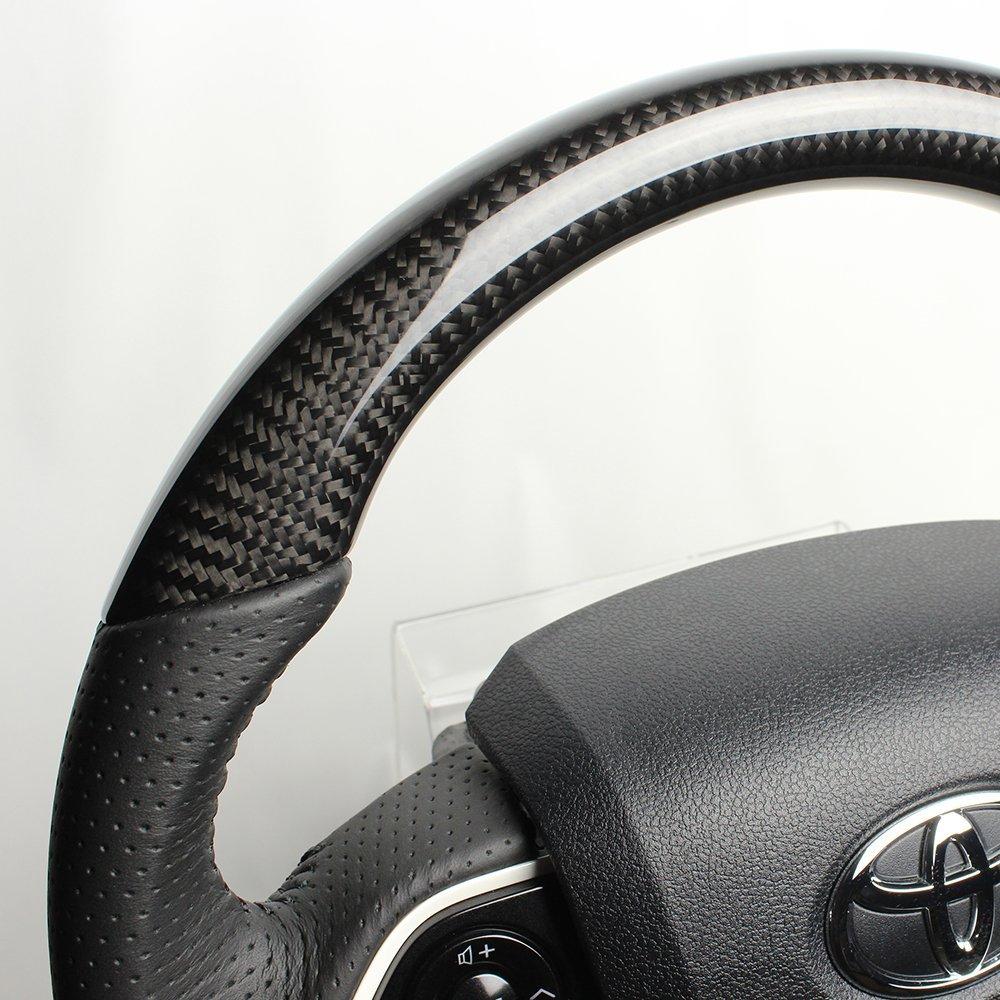 ECHTES Original Series Lenkrad aus schwarzem Kohlenstofffaser für Prius Prius PHV und Mirai (50er Serie), (50er Serie), (50-BKC-BK)