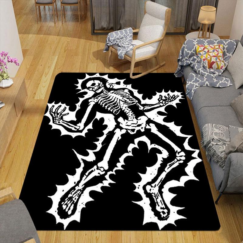 Electrified Skull Rug Floor Mat for Living Room or Bedroom Soft and Comfortable Carpet a Gift for Birthday and Holiday.MFF0918384