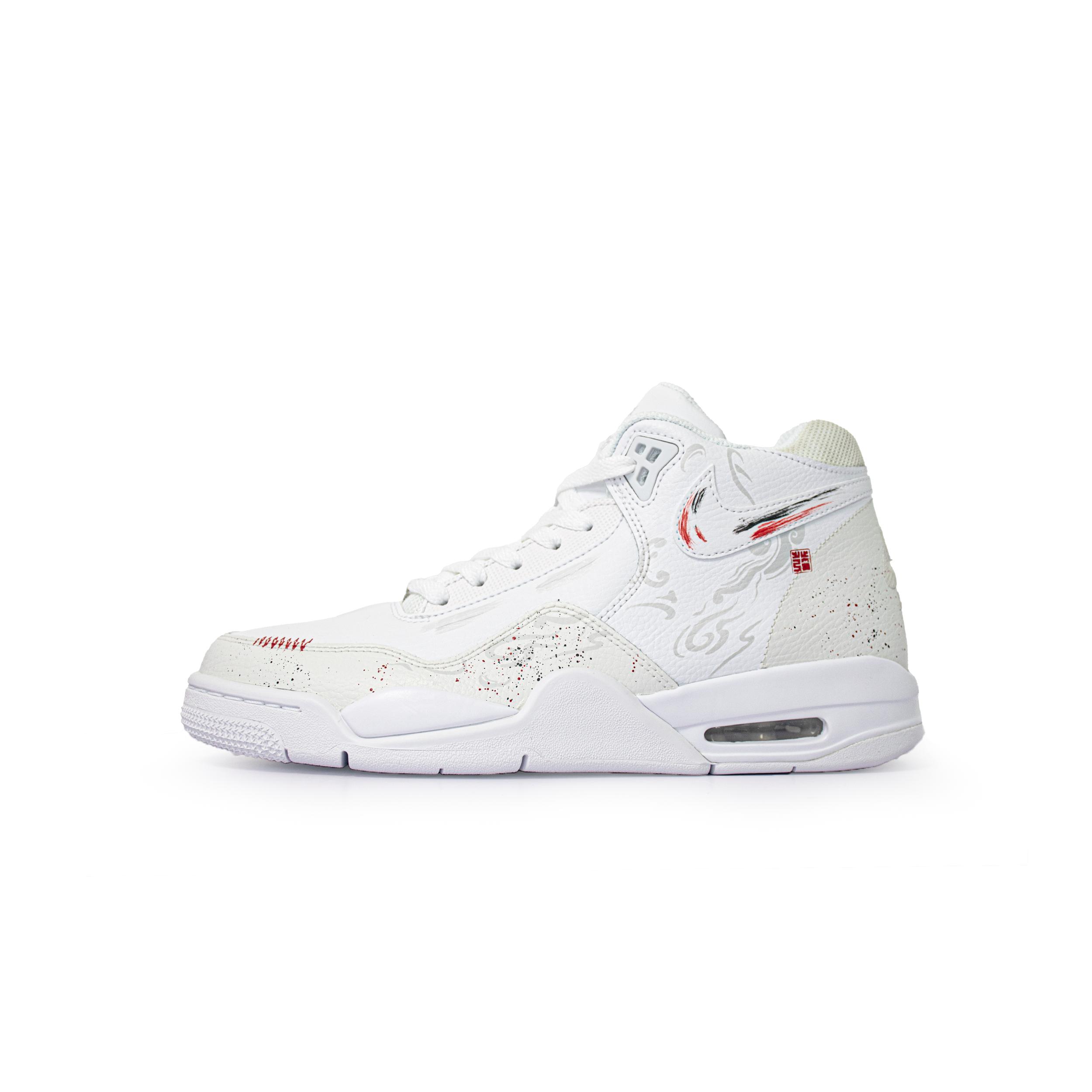 

Nike Flight Legacy Prosperity And Auspiciousness Mid top Vintage Basketball Shoes Unisex White Red BQ4212-101(Team196-) 41