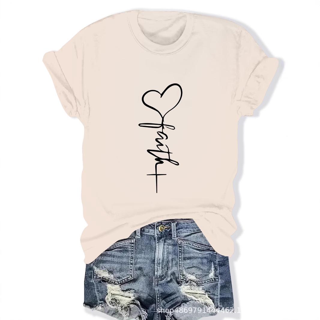 

Women s Fashion Round Neck T-Shirt - International Edition XL білий