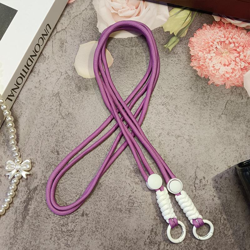 Lanière de téléphone croisée tressée réglable anti-perte avec clip arrière et sangle pour gants de ski