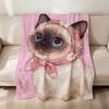 kawaii cartoon Kitten Cat with a Hood Flannel soft warm plush blanket sofa living room pet hogar bedroom gift home Car portable
