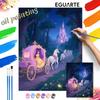 Princess Castle Carriage Oil Painting Hand Painting Coloring Painting Handmade Diy Home Decoration Gift