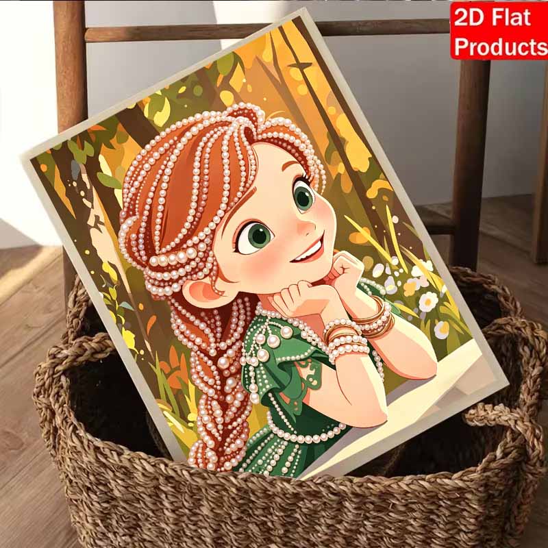 Disney Pearl Painting Princess Anna DIY Pearl Art Painting Pearl Gem Painting Pictures Crafts Special Shape Home Wall Decoration