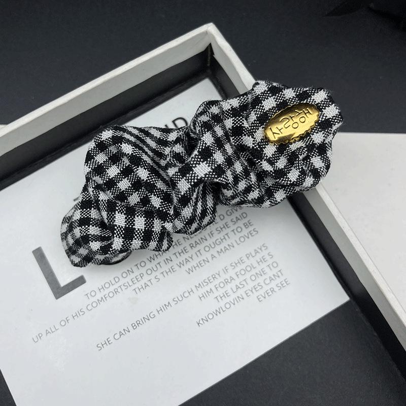 Korean Style Gold Houndstooth Pleated Duckbill Hair Clip