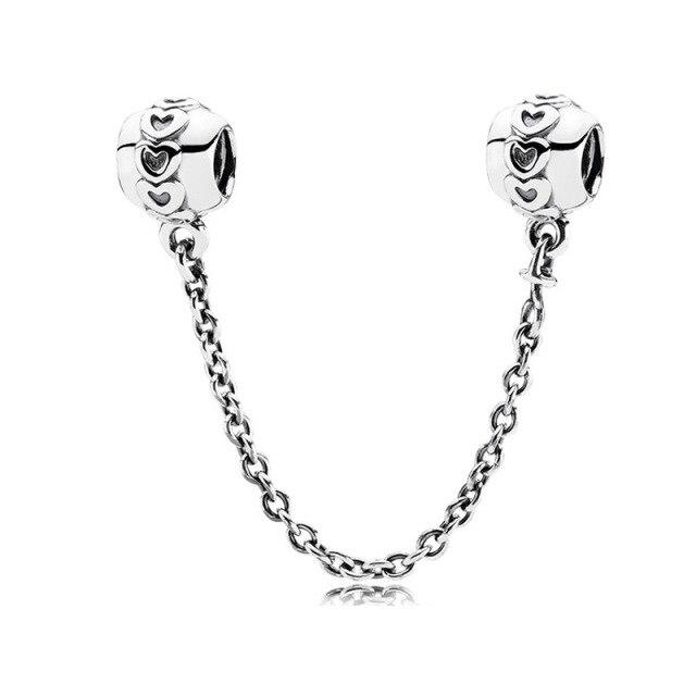 Tone Sparkling Clear Sparkle Round For Women Safety Chain Charm Bead Fit Bracelets Pendant Diy JewelryTrendy Chain