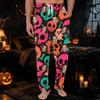 Men's Halloween Pajama Pants with Pockets, Casual Long Sleep Pants for Home