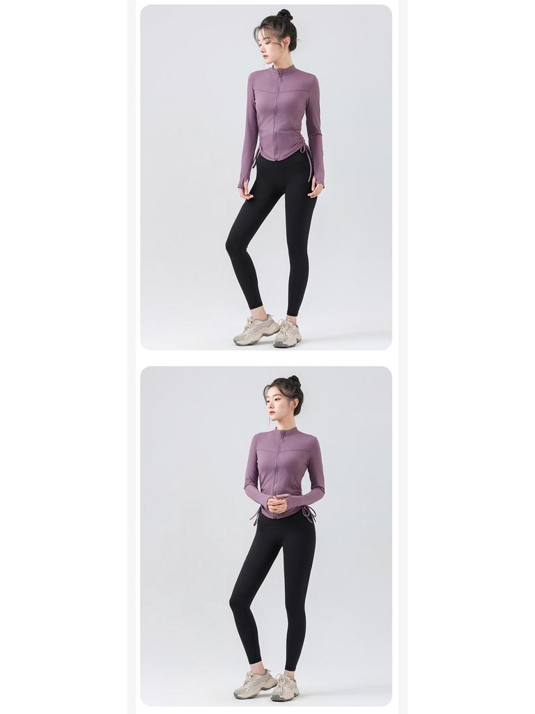 Autumn Winter Yoga Jacket - Long Sleeve, Quick Dry, Elastic Fitness Top for Running