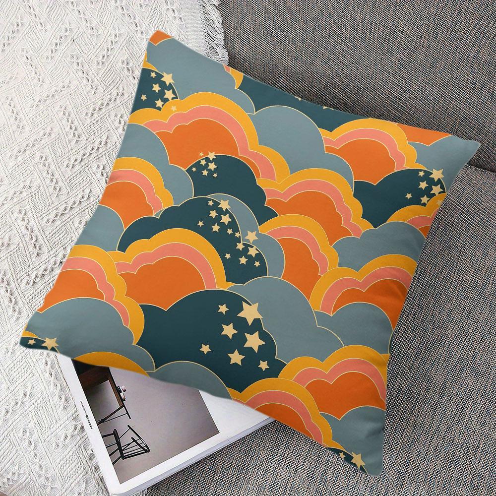 Sunset Clouds Square Jacquard Pillow Cover for Sofa Office Waist Cushion Cover Home Decorative Pillowcase