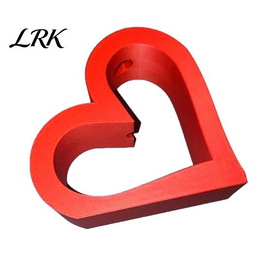 Festive Gift for Girlfriend 3D Printed Hollow Heart Vase, Red Love Shaped Flower Holder PLA Desktop Ornament Minimalist Tabletop Decor, Romantic