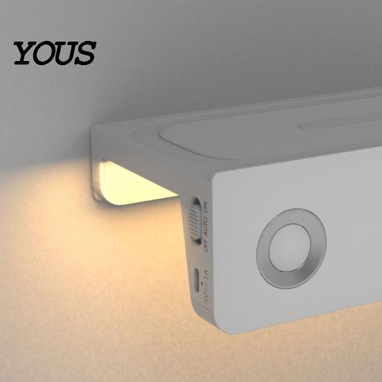 Battery Operated Wall Sconce Motion Sensor Night Light with Phone Stand, 3000K Warm Glow, 30 Degrees Downward Rechargeable Bedside Lamp Beam, No
