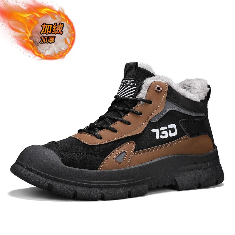 

Men s thermal Martin boots men s fleece thickened sports cotton shoes winter new outdoor non-slip casual men s shoes 39
