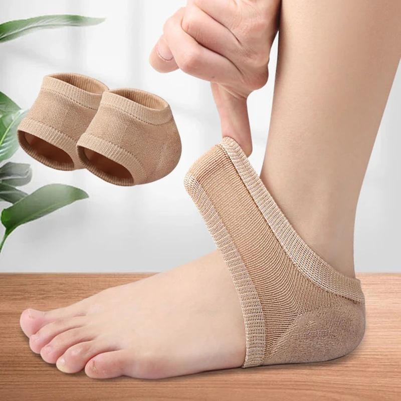 Silicone Protector Sleeve Heel Pads Heel Cups Plantar Fasciitis Support Feet Care Skin Repair Cushion Half-yard Gel Heel