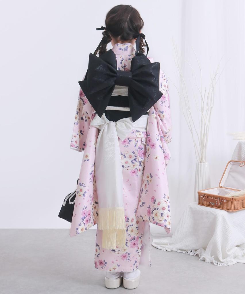 Shichigosan Kimono Set 753 Full Dull Yumesaki [KYOETSU] [Kyoetsu] 7-year-old Girl's Four-piece Obi, Accessories, Hakoseko, Set, (3. Momoka, 115-125cm)