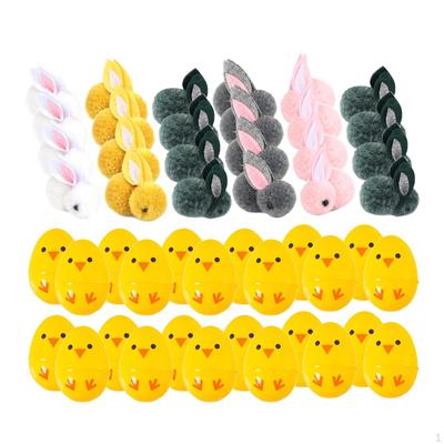 24x Velikonoční vajíčka Mini plyšové králíčky Panenky s králičími doplňky Kluci a holky Náplně do košíků Zvířátko