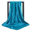 90X90 Satin Silk Scarf Hijab Solid Women Shiny Square Wrap Shawl Head Neck Cover Plain Hair Tie Band Beach Hijab Female Foulard