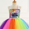 Regenbogen Pailletten Einhorn Kleid mit Flügeln & Kopfschmuck - Europäischer & Amerikanischer Stil 2026 für Mädchen