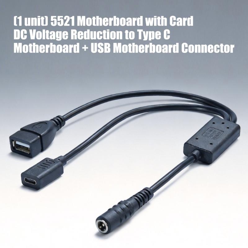Universal DC5.5x2.1mm To USB And Type C Female Adapter Cable Supports 3A Fast Charging Wire DC5V-25V To 5V Converter
