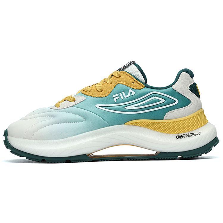 FILA Flusso Fabric Top Layer Cowhide Double Suede Comfortable Daily Low-Top Lifestyle Casual Shoes Men sneaker White Yellow F12M213113FBY