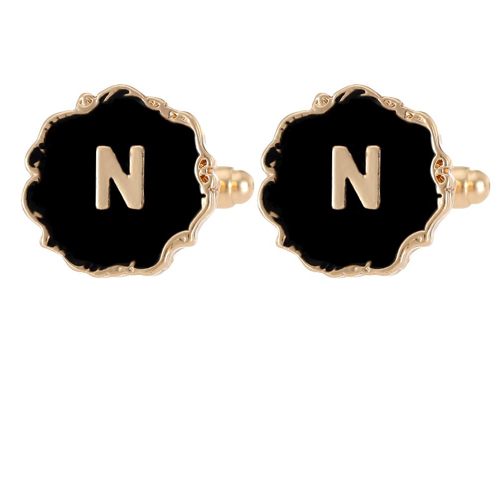 Mens Classic 26 Alphabet Initial Letter Cufflinks A B C D E F G H I J K L M N O P Q R S T U Sleeve ButtonV W X Y Z