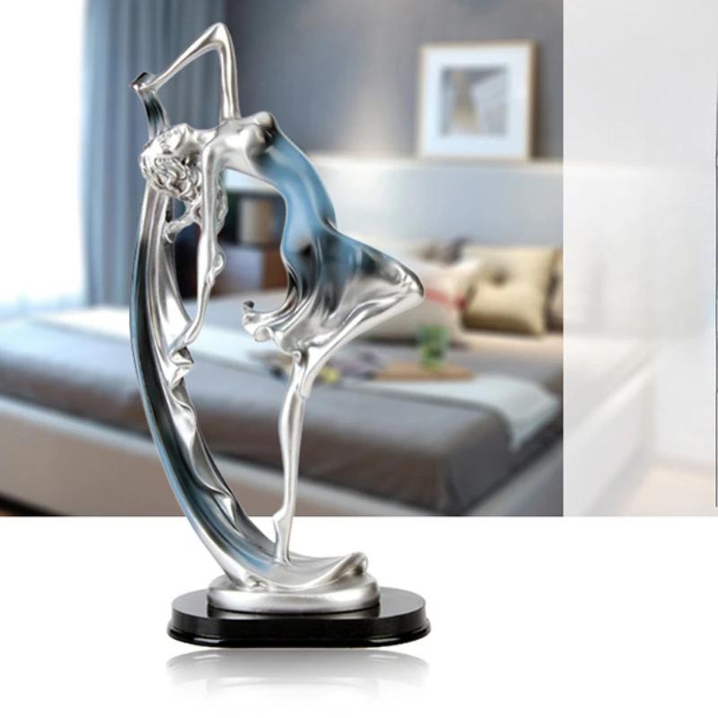 Elegant dancing female character figurine European style dancing girl desktop figurine decoration home decor crafts holiday gift blu