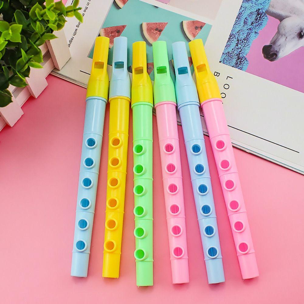 20 Pcs 6 Holes Long Flute Mini Party Favor Toys Fun Colorful Flute Toys  Beginner Instrument