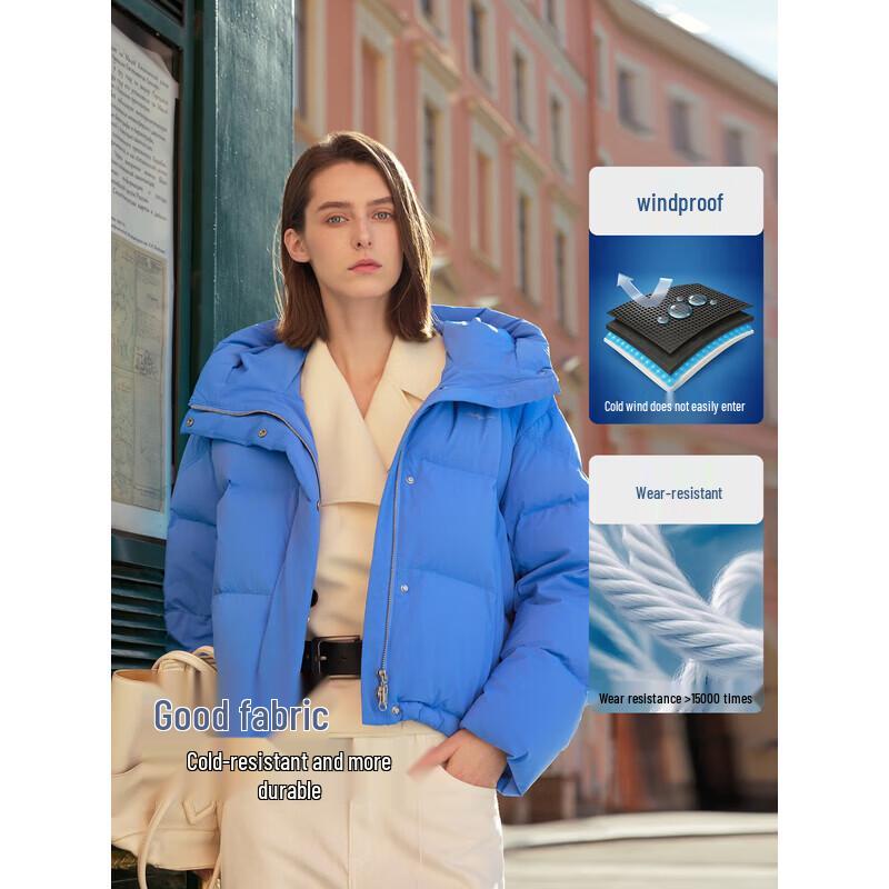 Bingjie Damen Kapuzen-Daunenjacke