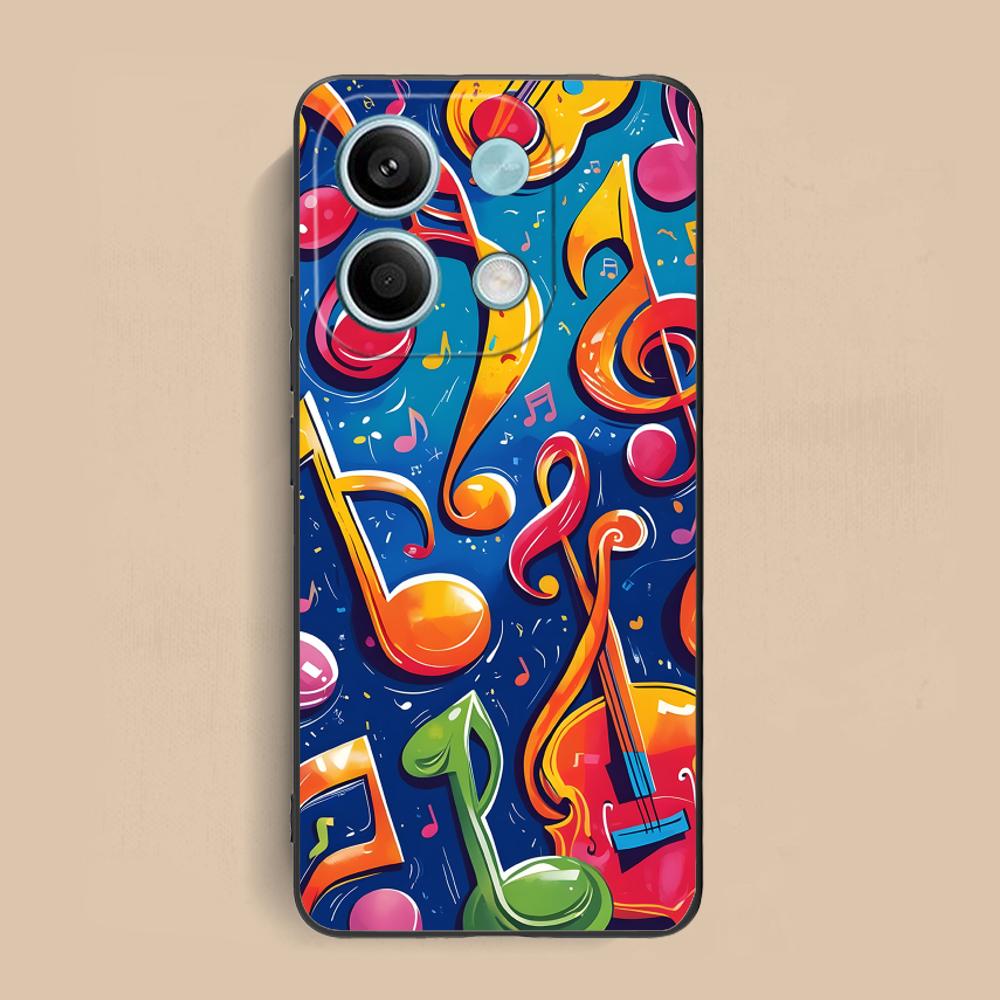 

Musical Note Staff Mobile Phone Case for Xiaomi Redmi Note 14 13 12 11 S Pro Plus 4G 5G Colorful Printing Cover Cover Luxury Redmi Note 11S 4G