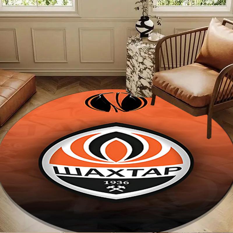 Shakhtar Donetsk Crest Design Round mat Home Decor, Chair rug For livingroom,Bedroom, doormat home decor Birthday Gift Christmas Gifts
