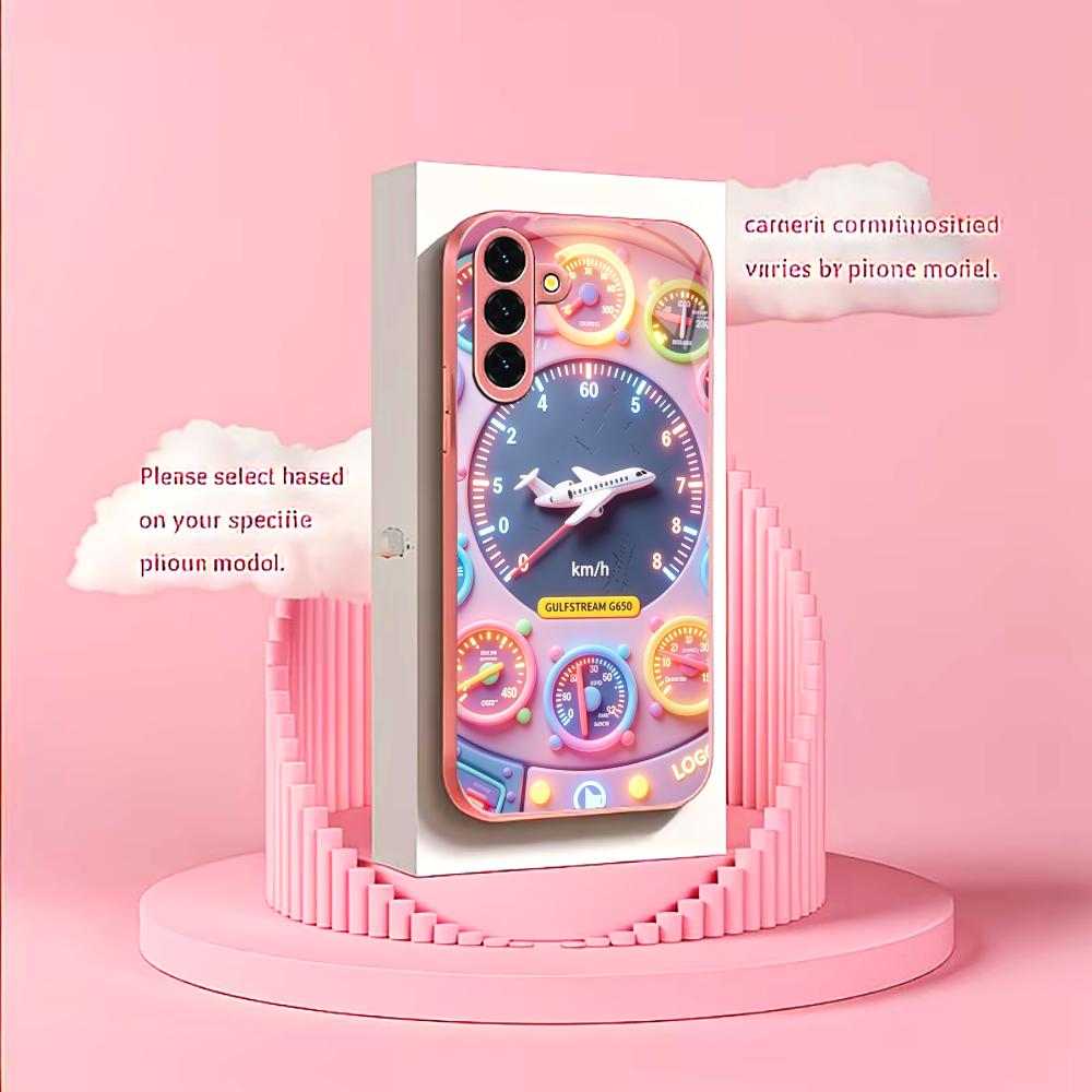 Cute Airplane Instrument phone case s26 ultra case s25 ultra case glass for Samsung Galaxy S26 S25 S24 S23 S22 FE Ultra Plus
