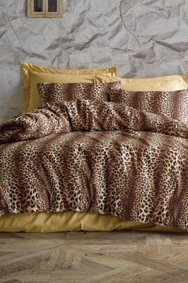 Heri Bedding Set 4 Pcs, Duvet Cover, Bed Sheet, Pillowcase, Double Size, Self Patterned, Wedding, Daily Use Brown