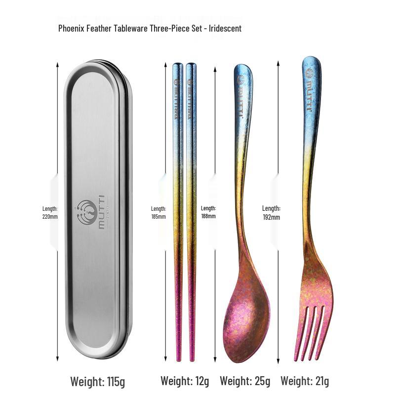 

Portable Titanium Cutlery Set with Storage Box