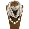 9 Colors Beads Pendant Scarf Unique Resin Beaded Necklace Scarf Boho Style Thin Breathable Scarf For Women