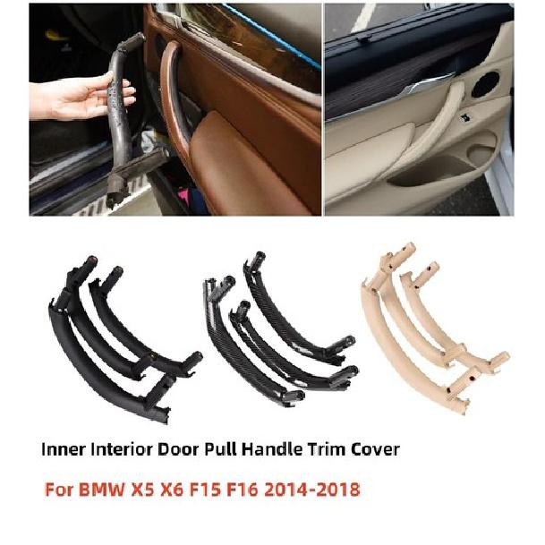 3PCS Inner Door Panel Handle Pull Trim Cover For BMW X5 F15 X6 F16 F85 2014-2018
