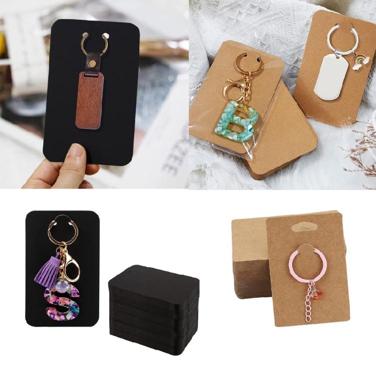 50pcs Keyring Card Jewelry Packaging Supply Jewelry Keychain Holder Card Selling