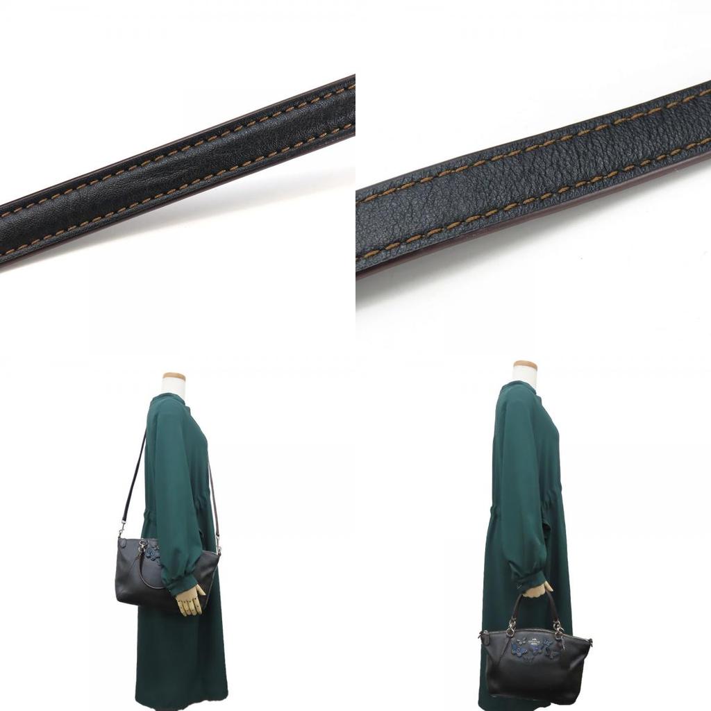 Used COACH Handbag F59354 leather black Butterfly motif