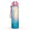 1PC Magical Misty Blue Forest Scenery Print 750ml Color Plastic Sports Water Bottle Leakproof Flip Straw Lid Suitable for Sports Office Home Use