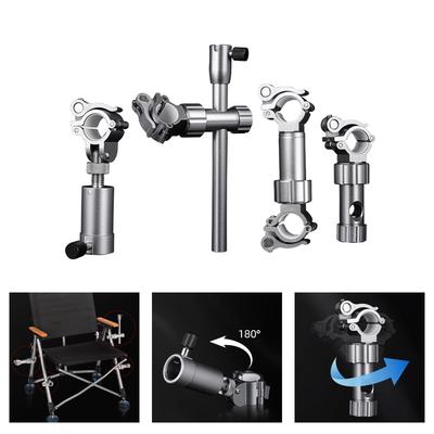 Aluminiumlegierung Turm Fischkäfig Fischköderständer Verstellbarer Angelrutenhalter Angelstuhlhalterung Schirmständerständer