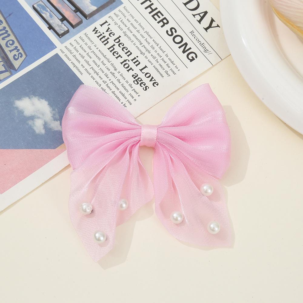 1pc Spring/Summer Bowknot DIY Apparel Accessories Pearl Bowknot Hair Clip Hair Accessories
