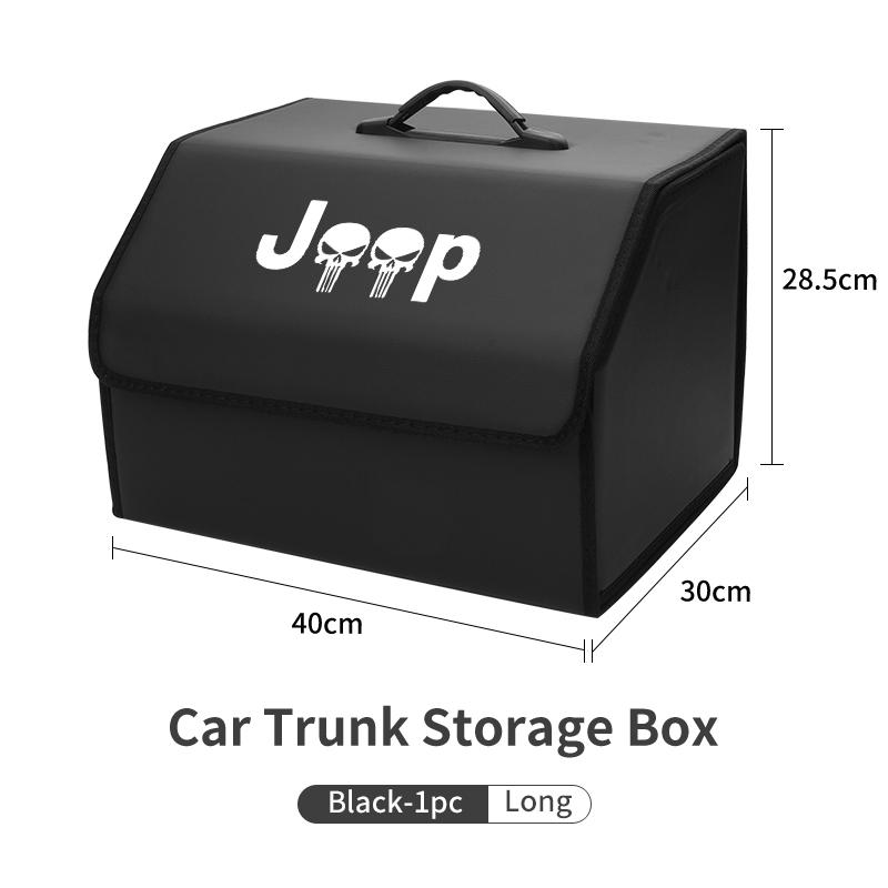 Car Trunk Storage Box Leather Tools Organizer Kit Accessories For Jeep Grand Cherokee Compass Patriot Renegade Wrang